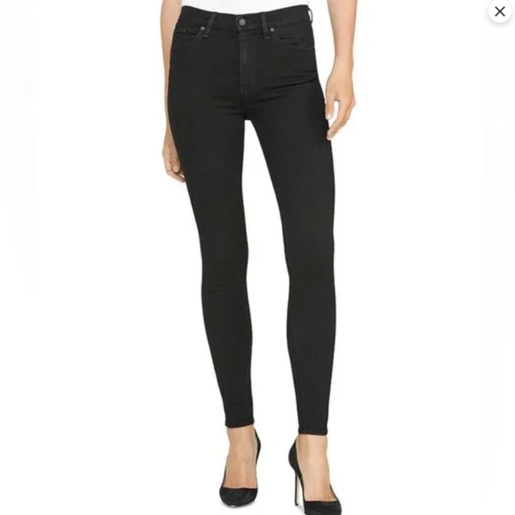 Hudson Barbara High Waist Super Skinny Black Jeans